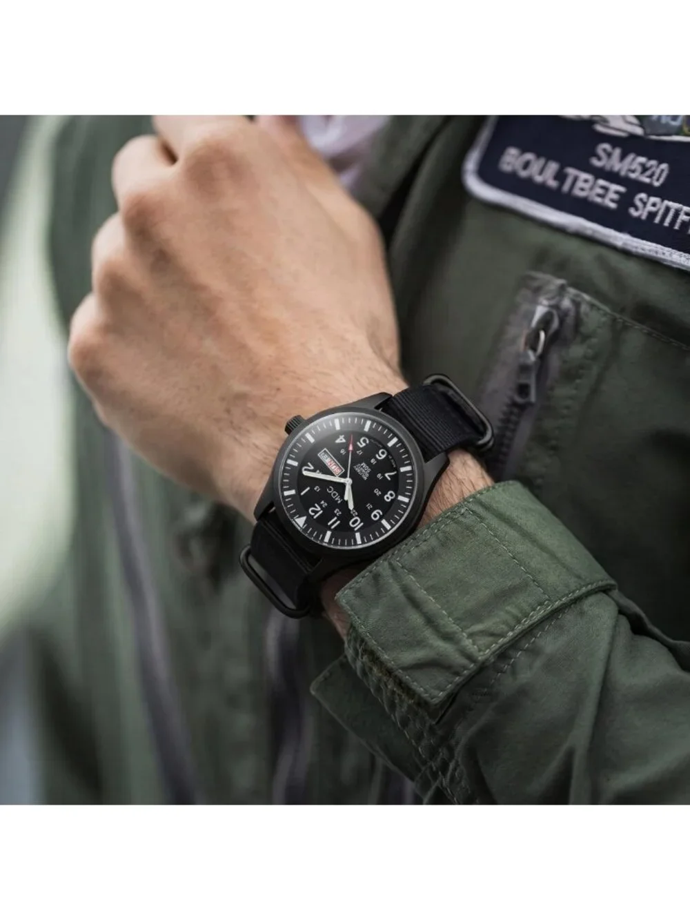 Men's Tactical Military Field Watch - Waterproof, 12/24H Day Date, Outdoor Sport
